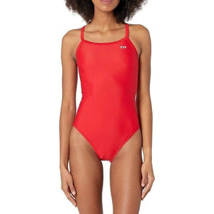 TYR Womens Tyreco Solid Diamondback Swimsuit Red Size 36 / Large 10 12 NWT
